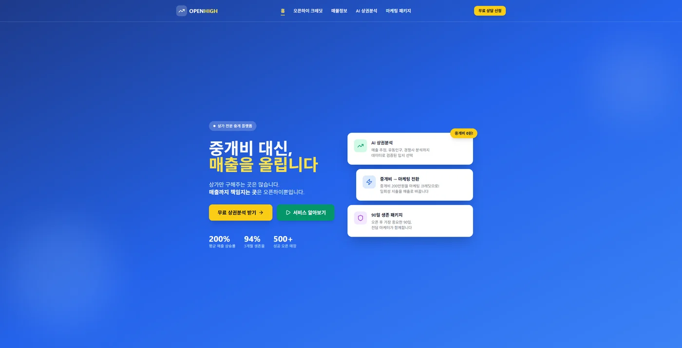 오픈하이 실제 화면